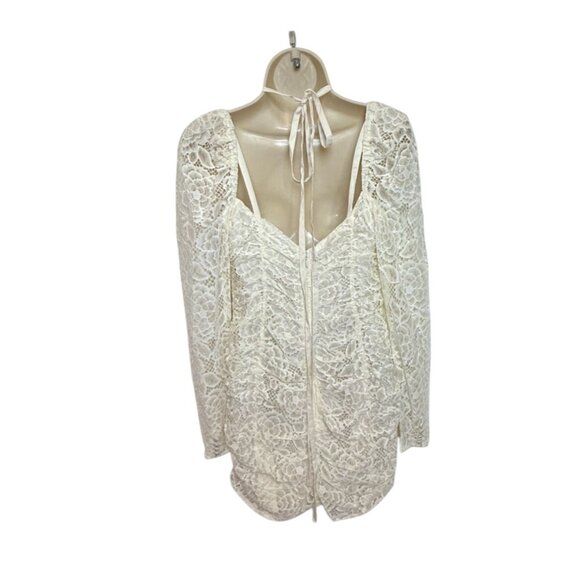 For Love & Lemons Belladonna Ivory Lace Mini Dress NWT - Size L - Picture 8 of 9